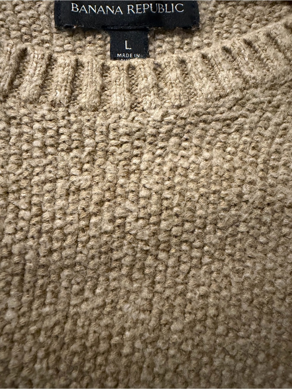 Banana Republic Textured Knit Pullover in Camel Tan